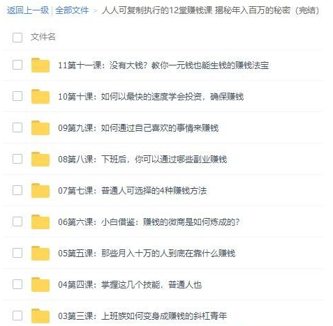 【免费下载】人人可复制执行的12堂赚钱课 揭秘年入百万的秘密（完结）插图(1)
