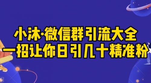 【副业项目2023期】小沐·微信群引流大全，一招让你日引几十精准粉-万图副业网