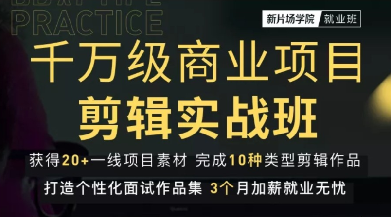 【第2226期】千万级商业项目剪辑实战班，10类剪辑实战，打造个性化作品-勇锶商机网