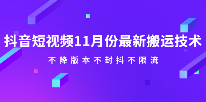 【第2597期】抖音短视频11月份最新搬运技术，不降版本不封抖不限流-勇锶商机网