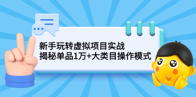 【第2600期】新手玩转虚拟项目实战，揭秘单品1万+大类目操作模式-勇锶商机网