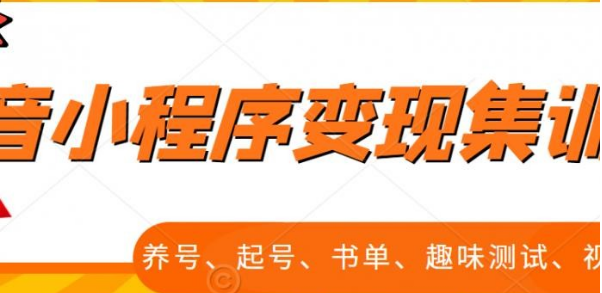 【第2616期】抖音小程序变现集训课，养号、起号、书单、趣味测试、视频剪辑，全套流程-勇锶商机网