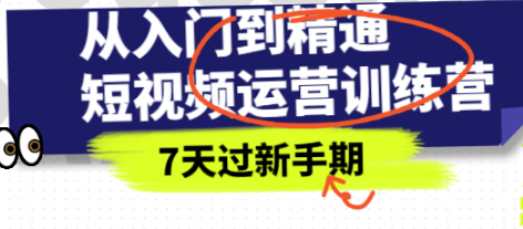 【第2827期】从入门到精通短视频运营训练营，理论、实战、创新，7天过新手期-勇锶商机网