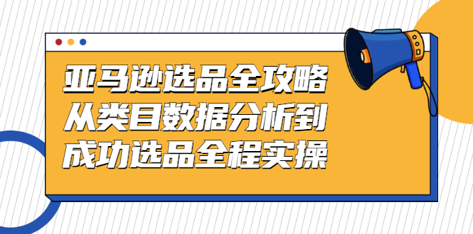 【第2908期】亚马逊选品全攻略：从类目数据分析到成功选品全程实操-勇锶商机网