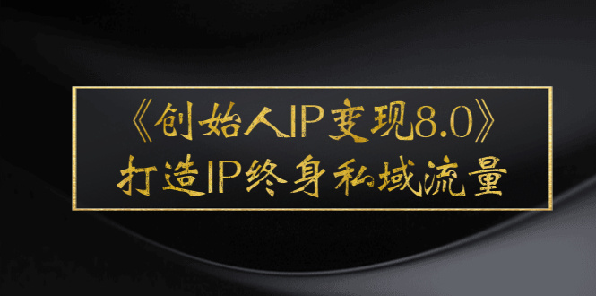 【第3017期】《创始人IP变现8.0》打造IP终身私域流量，干货满满-勇锶商机网