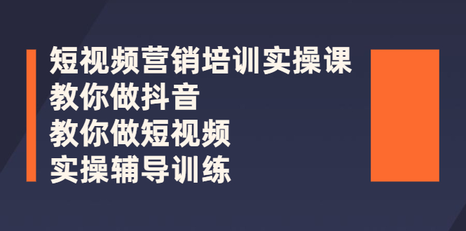 【第3095期】短视频营销培训实操课：教你做抖音，教你做短视频，实操辅导训练-勇锶商机网