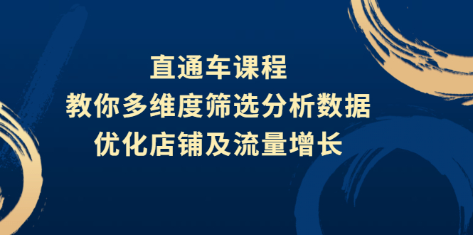 【第3111期】直通车课程，教你多维度筛选分析数据，优化店铺及流量增长-勇锶商机网