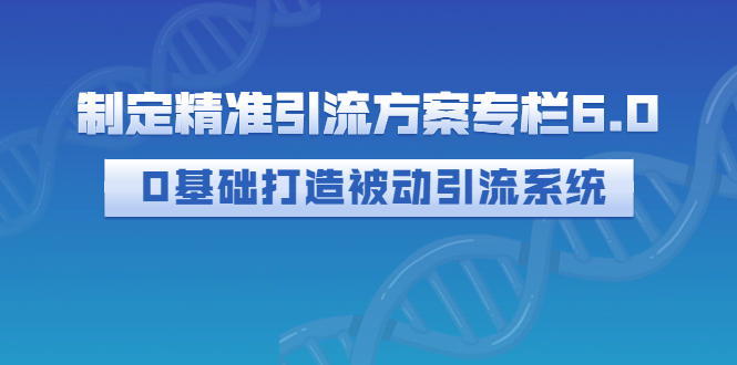 【第3183期】制定精准引流方案专栏6.0：0基础打造被动引流系统（价值1380元）-勇锶商机网