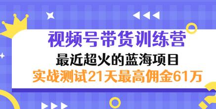 【第3389期】外面收899【视频号带货训练营】最近超火蓝海项目：实战测试21天最高佣金61W-勇锶商机网