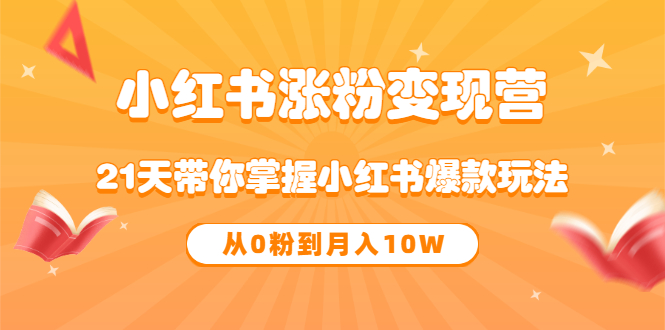 【第3530期】《小红书涨粉变现营》21天带你掌握小红书爆款玩法 从0粉到月入10W-勇锶商机网