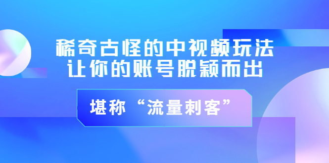 【第3552期】稀奇古怪的中视频玩法，让你的账号脱颖而出，堪称“流量刺客”（图文+视频)-勇锶商机网