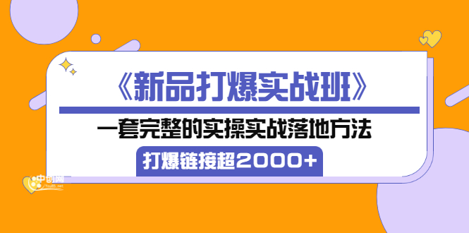 【第3564期】《新品打爆实战班》一套完整的实操实战落地方法，打爆链接超2000+（28节课)-勇锶商机网