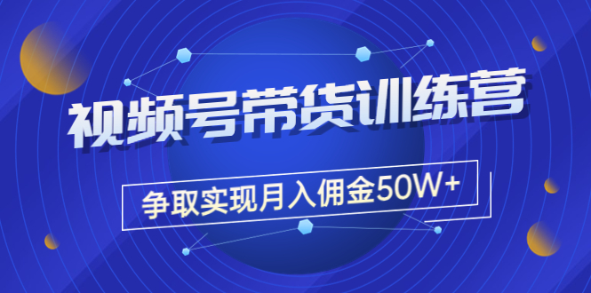 【第3607期】收费4980的《视频号带货训练营》争取实现月入佣金50W+（课程+资料+工具）-勇锶商机网