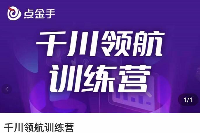 【第3616期】点金手·千川领航训练营，干川逻辑与算法的剖析与讲解（原价999）-勇锶商机网