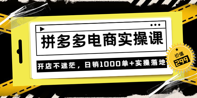 【第3732期】不灭《拼多多电商实操课》开店不迷茫，日销1000单+实操落地（价值299元）-勇锶商机网