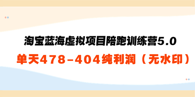 【第3858期】黄岛主：淘宝蓝海虚拟项目陪跑训练营5.0：单天478纯利润（无水印）-吸亿欧创业网