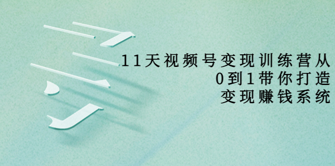 【第3903期】11天视频号变现训练营，从0到1打造变现赚钱系统-勇锶商机网