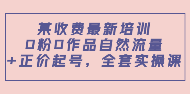 【第3939期】某收费最新培训：0粉0作品自然流量+正价起号，全套实操课-勇锶商机网