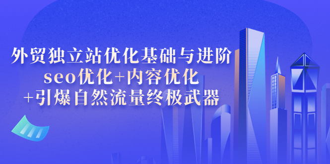 【第3972期】外贸独立站优化基础与进阶，seo优化+内容优化+引爆自然流量终极武器-勇锶商机网