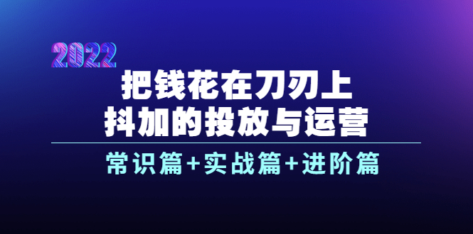 【第3986期】把钱花在刀刃上，抖加的投放与运营：常识篇+实战篇+进阶篇（28节课）-勇锶商机网