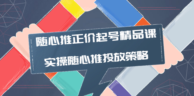 【第4135期】随心推正价起号精品课，实操随心推投放策略（5节课-价值298）-勇锶商机网