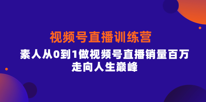 【第4158期】行动派·视频号直播训练营，素人从0到1做视频号直播销量百万，走向人生巅峰-勇锶商机网