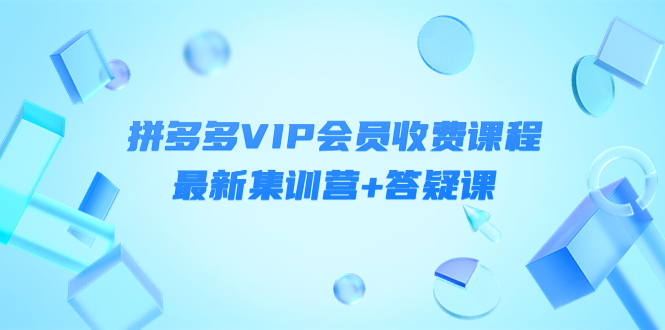 【第4326期】某社群·拼多多VIP会员收费课程，最新集训营+答疑课-价值3299元-勇锶商机网