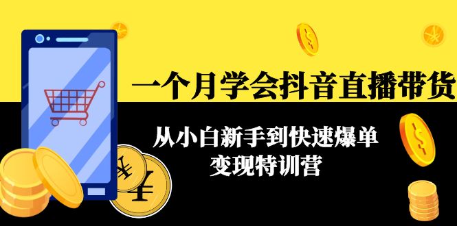 【第4477期】一个月学会抖音直播带货：从小白新手到快速爆单变现特训营(63节课)-吸亿欧创业网