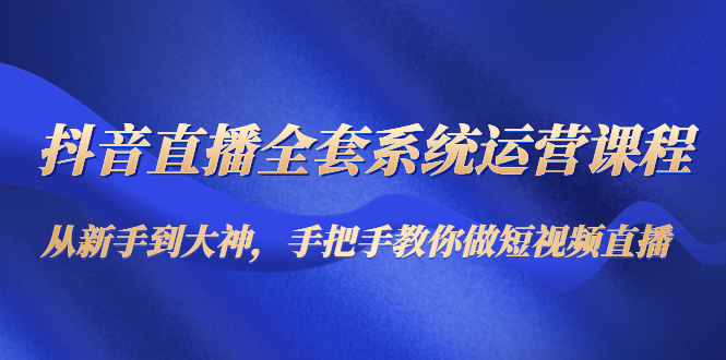 【第4615期】抖音直播全套系统运营课程：从新手到大神，手把手教你做直播短视频-勇锶商机网