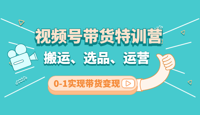 【第4625期】视频号带货特训营(第3期)：搬运、选品、运营、0-1实现带货变现-勇锶商机网