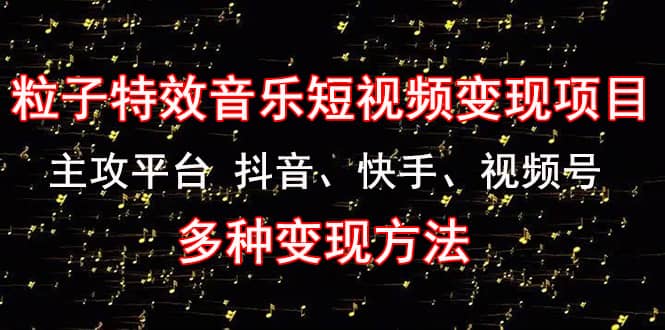 【第4721期】《粒子特效音乐短视频变现项目》主攻平台 抖音、快手、视频号 多种变现方法-勇锶商机网