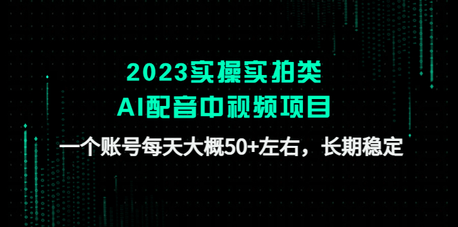 【第4810期】2023实操实拍类AI配音中视频项目，一个账号每天大概50+左右，长期稳定-勇锶商机网