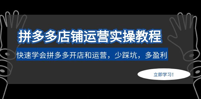 【第4988期】拼多多店铺运营实操教程：快速学会拼多多开店和运营，少踩坑，多盈利-勇锶商机网