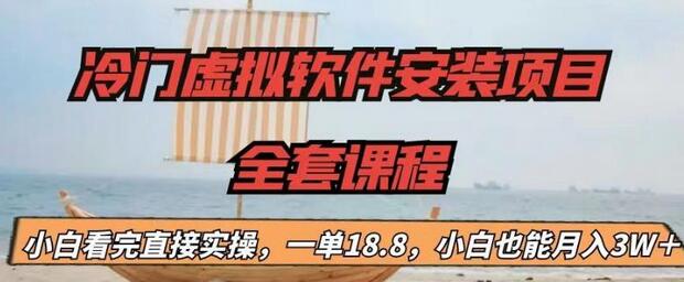 【第6819期】冷门虚拟软件安装项目，一单18.8，小白也能月入3W＋-勇锶商机网