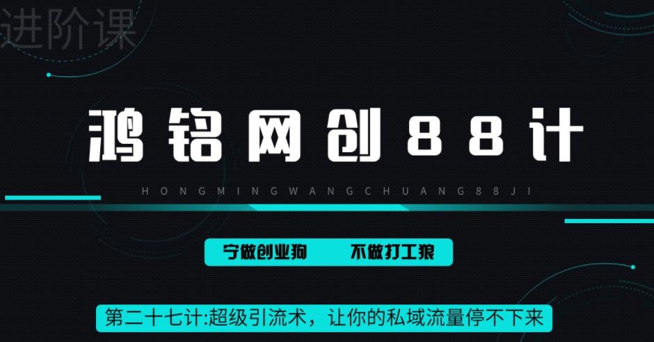 【第6865期】超级引流术，让你的私域流量停不下来，每天几百私域流量跟吃饭一样简单-勇锶商机网