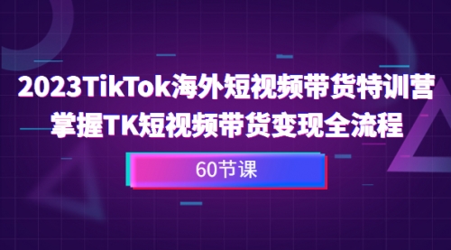 【第6993期】2023-TikTok海外短视频带货特训营-勇锶商机网