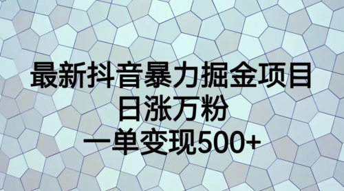 【第7137期】抖音暴力掘金项目，日涨万粉，多种变现方式，一单变现可达500+-勇锶商机网