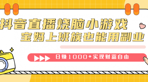 【第7656期】抖音直播烧脑小游戏，不需要找话题聊天，宝妈上班族也能用副业日赚1000+-勇锶商机网