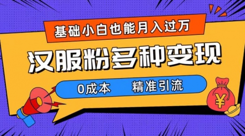 【第6117期】一部手机精准引流汉服粉，0成本多种变现方式，小白月入过万（附素材+工具)