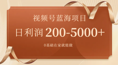 【第7898期】视频号蓝海项目，0基础在家也能做，日入200-5000+【附266G资料】-勇锶商机网