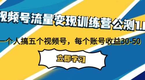 【第8026期】视频号流量变现训练营公测1.0：一个人搞五个视频号，每个账号收益30-50-勇锶商机网