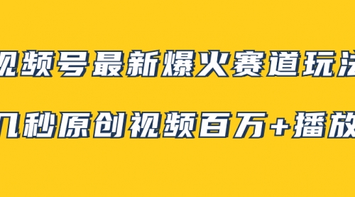 【第8174期】视频号最新爆火赛道玩法，几秒视频可达百万播放，小白即可操作（附素材）-勇锶商机网