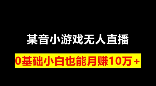 【第8196期】靠小游戏直播月入10W+，每天两小时，保姆式教程-勇锶商机网