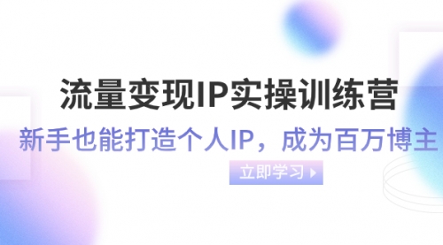 【第8349期】流量变现-IP实操训练营：新手也能打造个人IP，成为百万博主-勇锶商机网