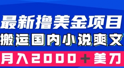 【第8408期】国内小说爽文搬运到国外，复制粘贴一月2000+美金-勇锶商机网