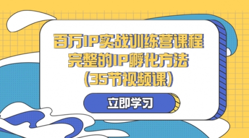 【第8430期】百万IP实战训练营课程，完整的IP孵化方法（35节视频课）-勇锶商机网