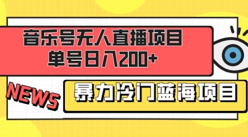 【第8467期】音乐号无人直播项目，单号日入200+-勇锶商机网