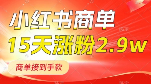 【第8480期】小红书商单最新玩法，新号15天2.9w粉，接单到手软-勇锶商机网