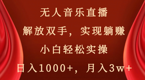 【第8647期】无人音乐直播，解放双手，实现躺赚，小白轻松实操，日入1000+，月入3w+-勇锶商机网