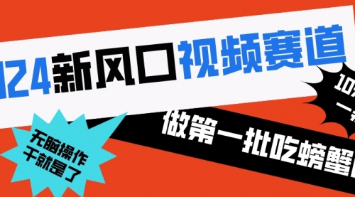 【第8652期】2024新风口视频赛道 做第一批吃螃蟹的人 10分钟一条原创视频-勇锶商机网